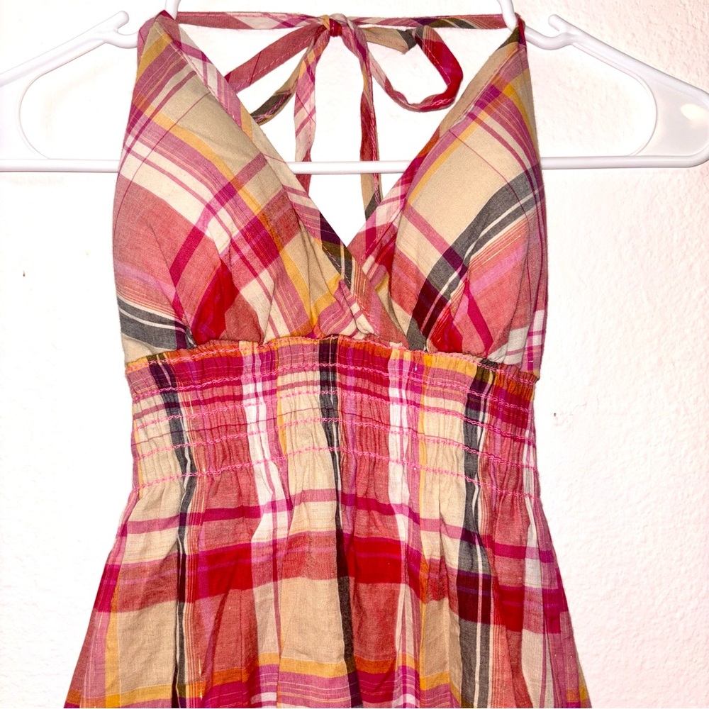 Tilly's Red Plaid Dress, Halter Straps, Mini Dress - Picture 4 of 12